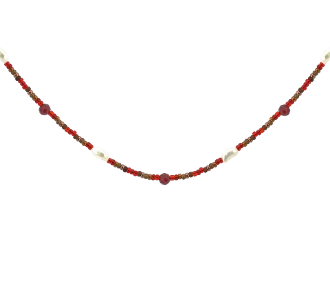 ZILIA Verona Perlă Garnet Mineral Argint 925 Colier