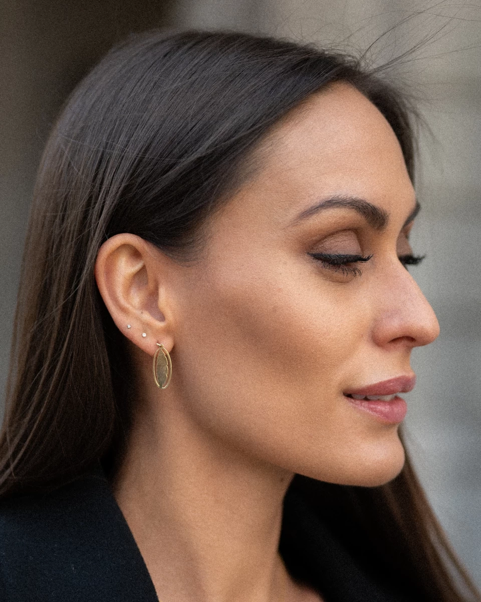 ZILIA Feather 2 Aur 14K Cercei