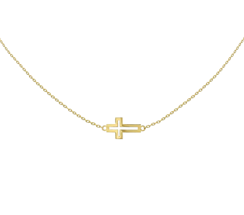 ZILIA Cross Contour Aur 14K Colier