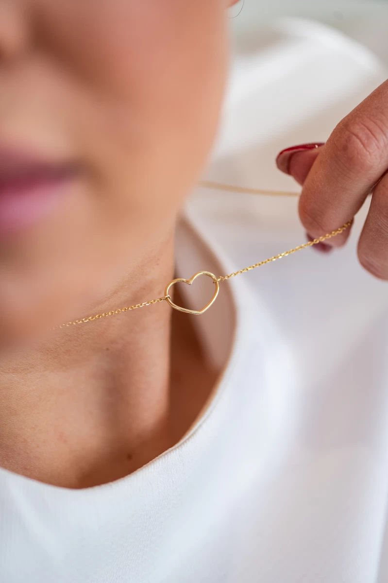 Colier din argint Inimă Contur