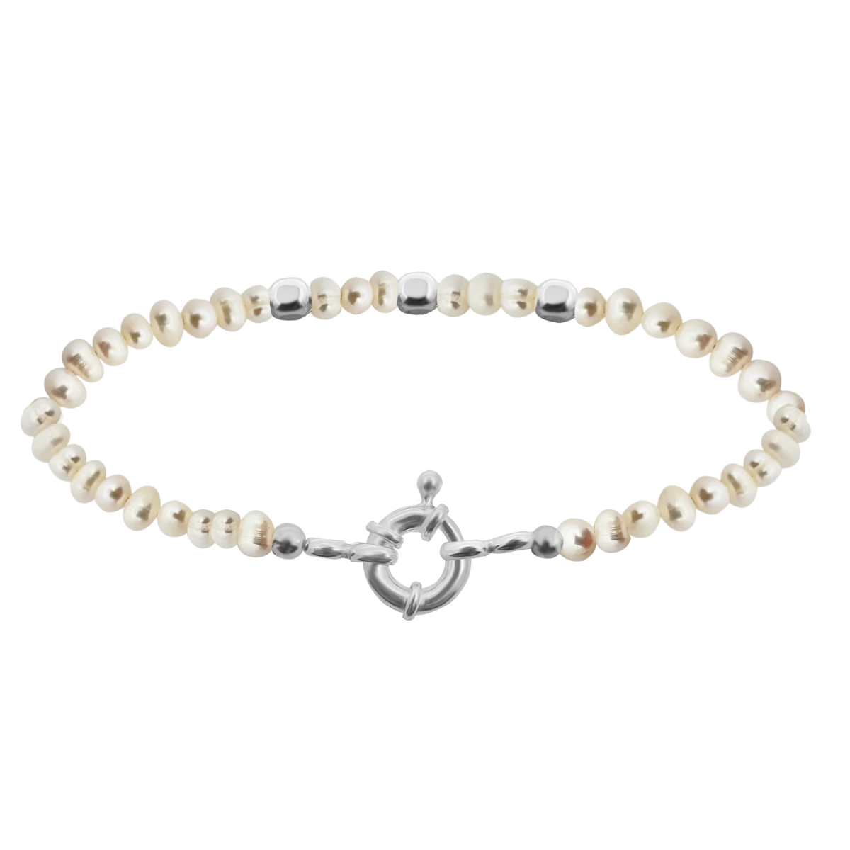 Brățară din argint 925 cu perle și cub