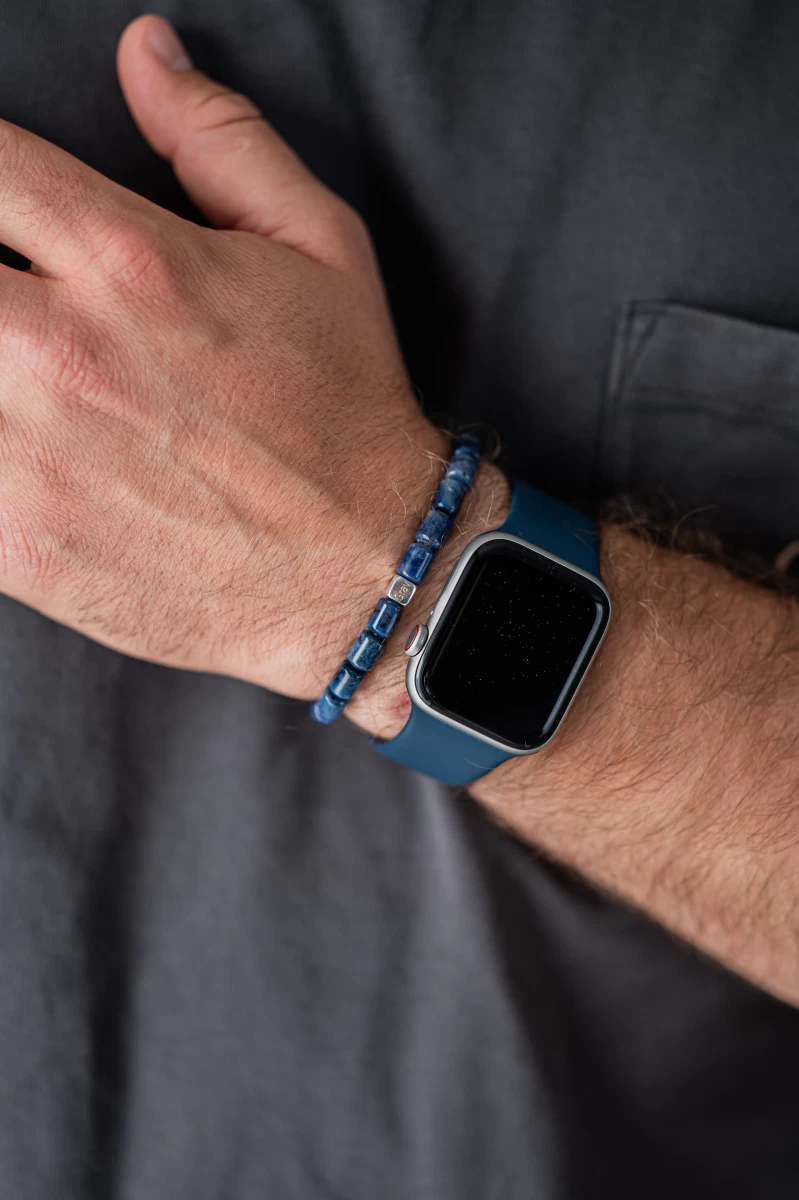 Brățară din mineral dumortierit cu argint 925