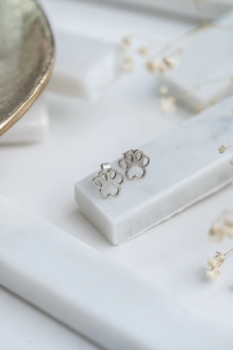 Cercei Lăbuță Contur din aur roz 14K