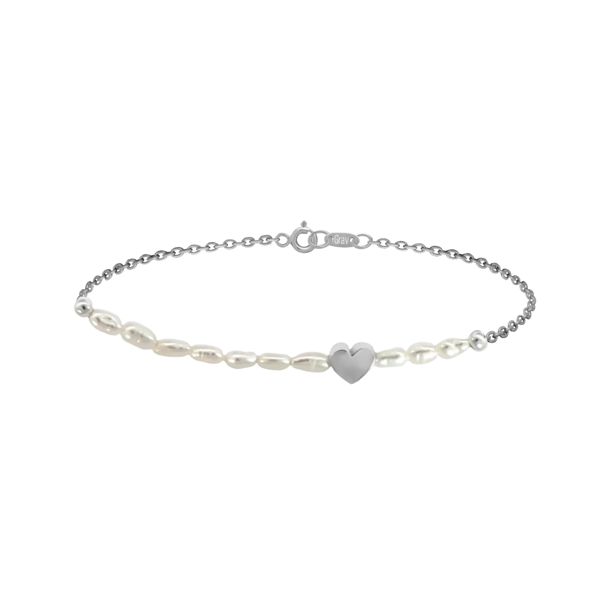 Brățară cu Perle de Cultură Albe și Inimă din Argint 925 Cadoul Perfect pentru Stil Elegant