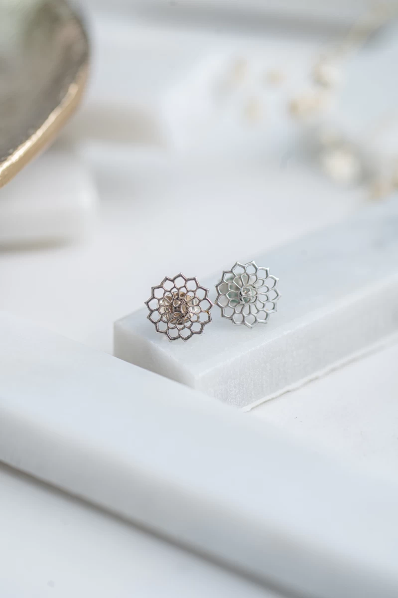 Cercei de argint Mandala