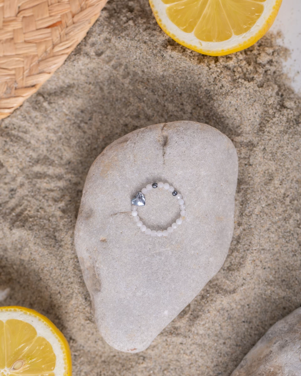 ZILIA Moonstone Heart Mineral Inel