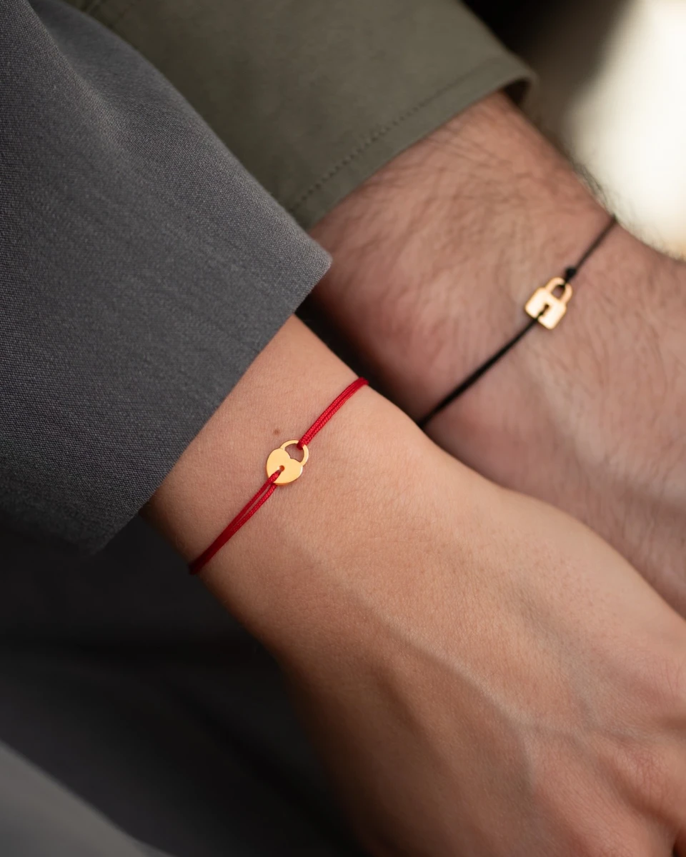 Brățară pentru cuplu cu lacăt din argint 925