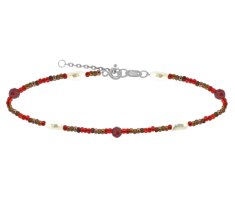 ZILIA Verona Perlă Garnet Mineral Argint 925 Brățară