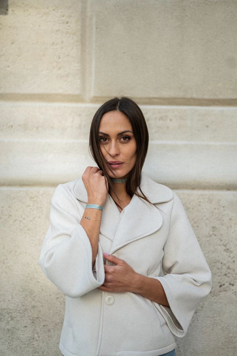 Brățară cu 7 chakre din aur roz 14K