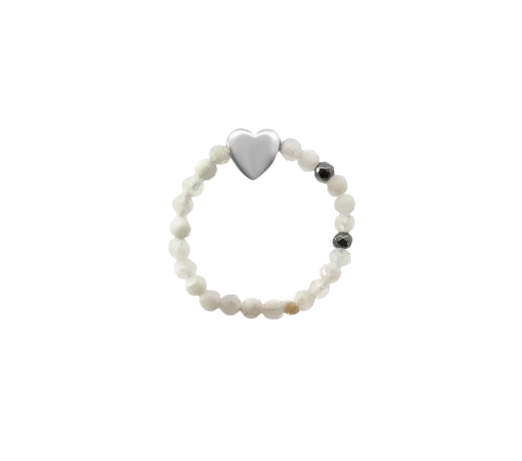 ZILIA Moonstone Heart Mineral Inel