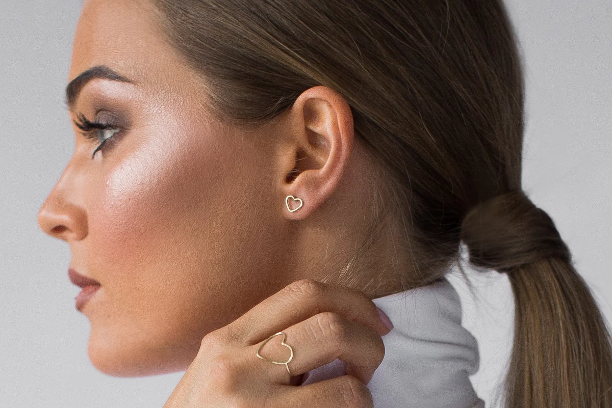 ZILIA Contour Heart Aur 14K Cercei