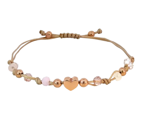 ZILIA Macrame Candy Heart Argint 925 Brățară gleznă