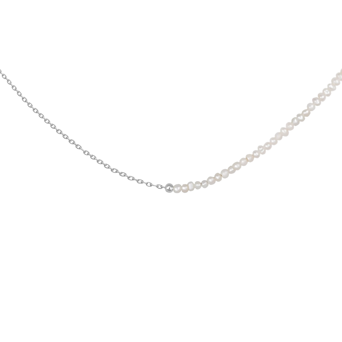 Colier din argint 925 cu lanț și perle mici