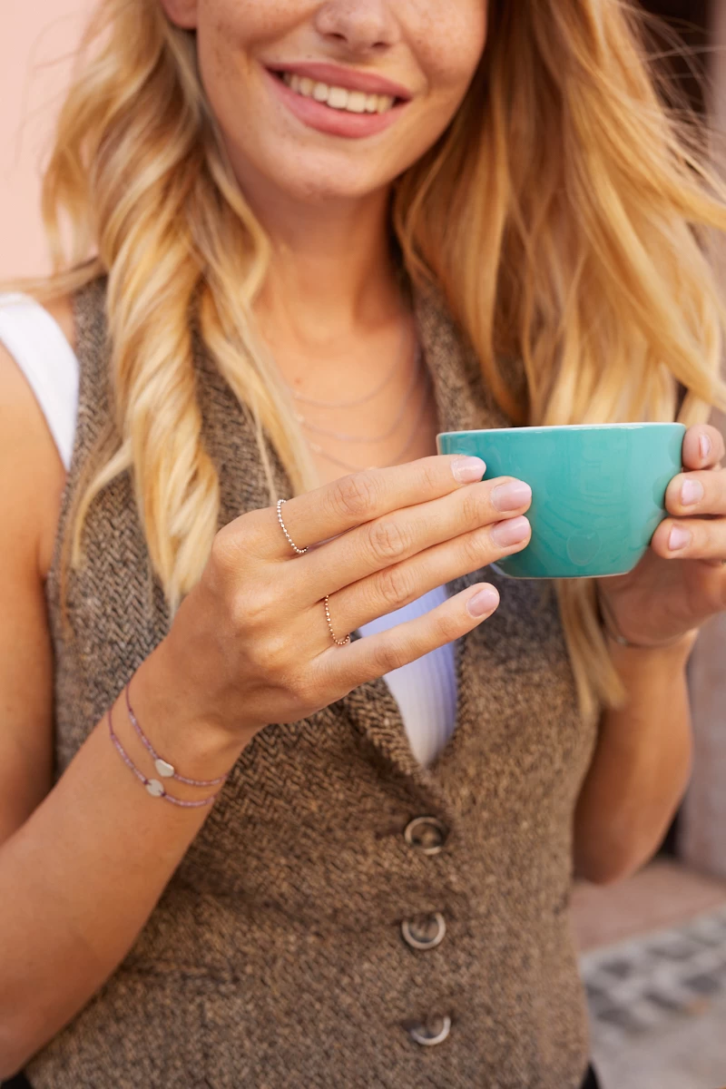 Inel din argint cu biluțe