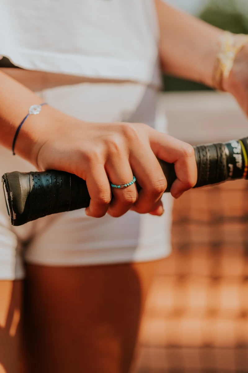 Inel mineral turcoaz cu hematit