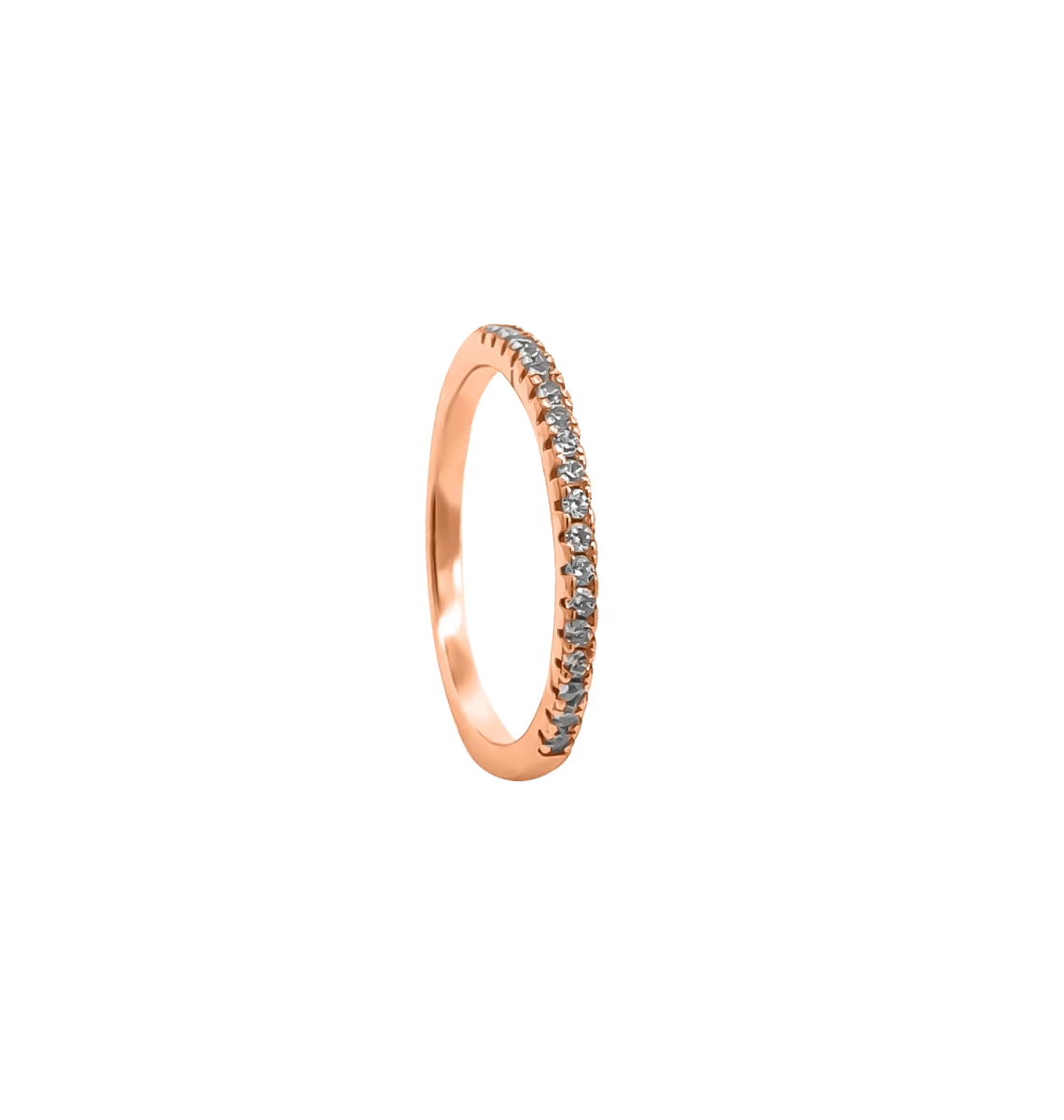 Cubic Zirconia Stone Rose Gold Plated Silver 925 Ring
