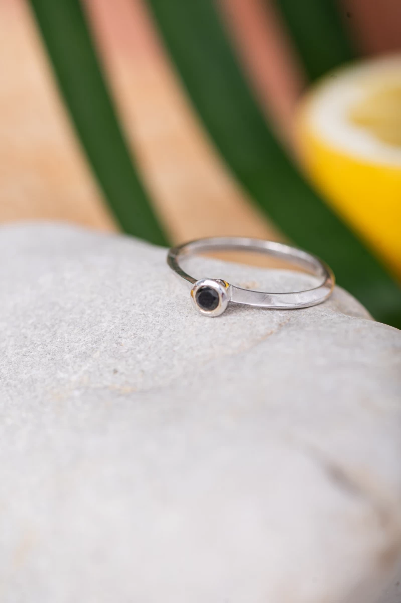 ZILIA Dark Diamond Button Aur 14K Inel