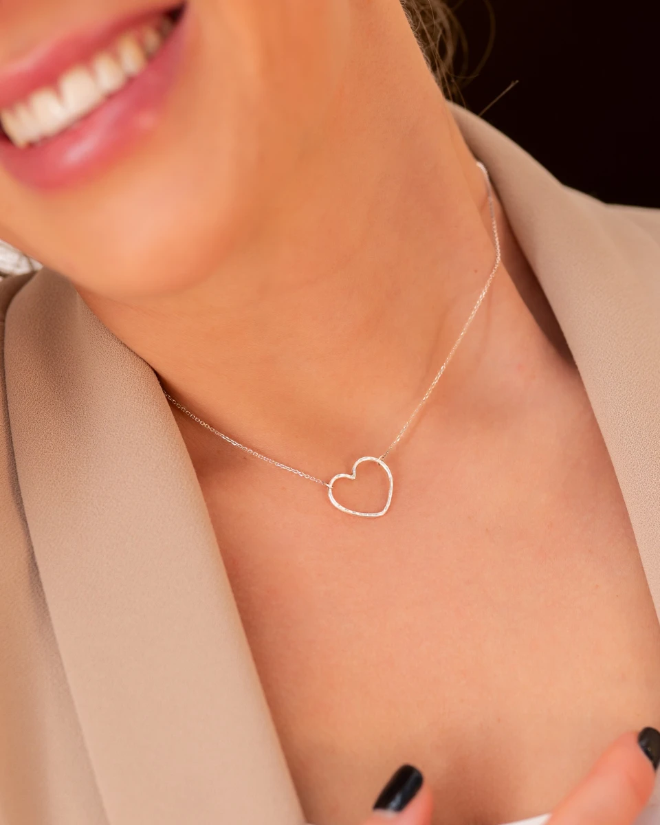 Colier din argint cu inimă unică