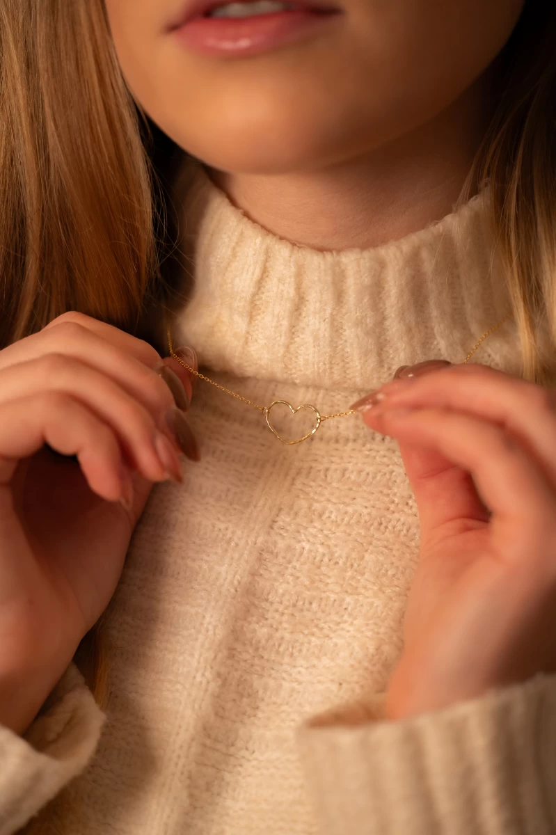 Colier din argint cu inimă unică