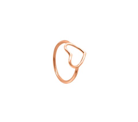 ZILIA Heart Contour Aur 14K Midi Inel