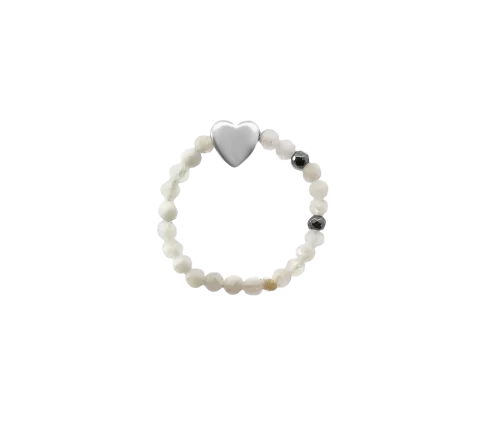 ZILIA Moonstone Heart Mineral Inel