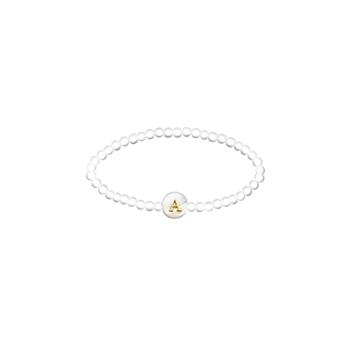 Brățară pentru bebeluși cu literă din scoică