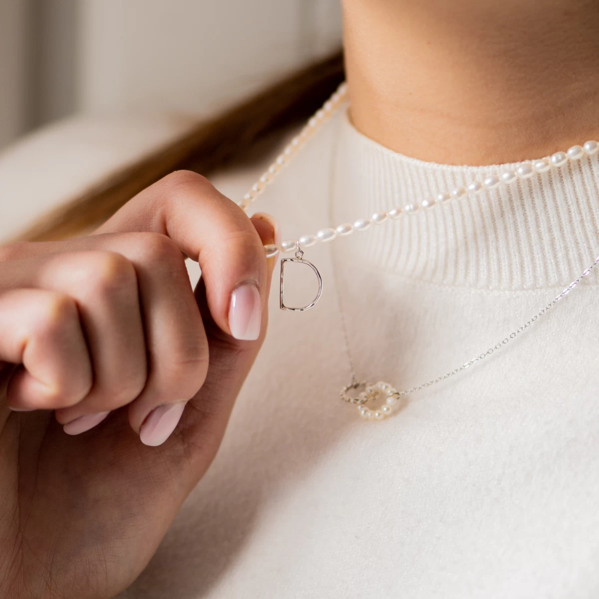 ZILIA Perlă Hoop Aur 14K Colier