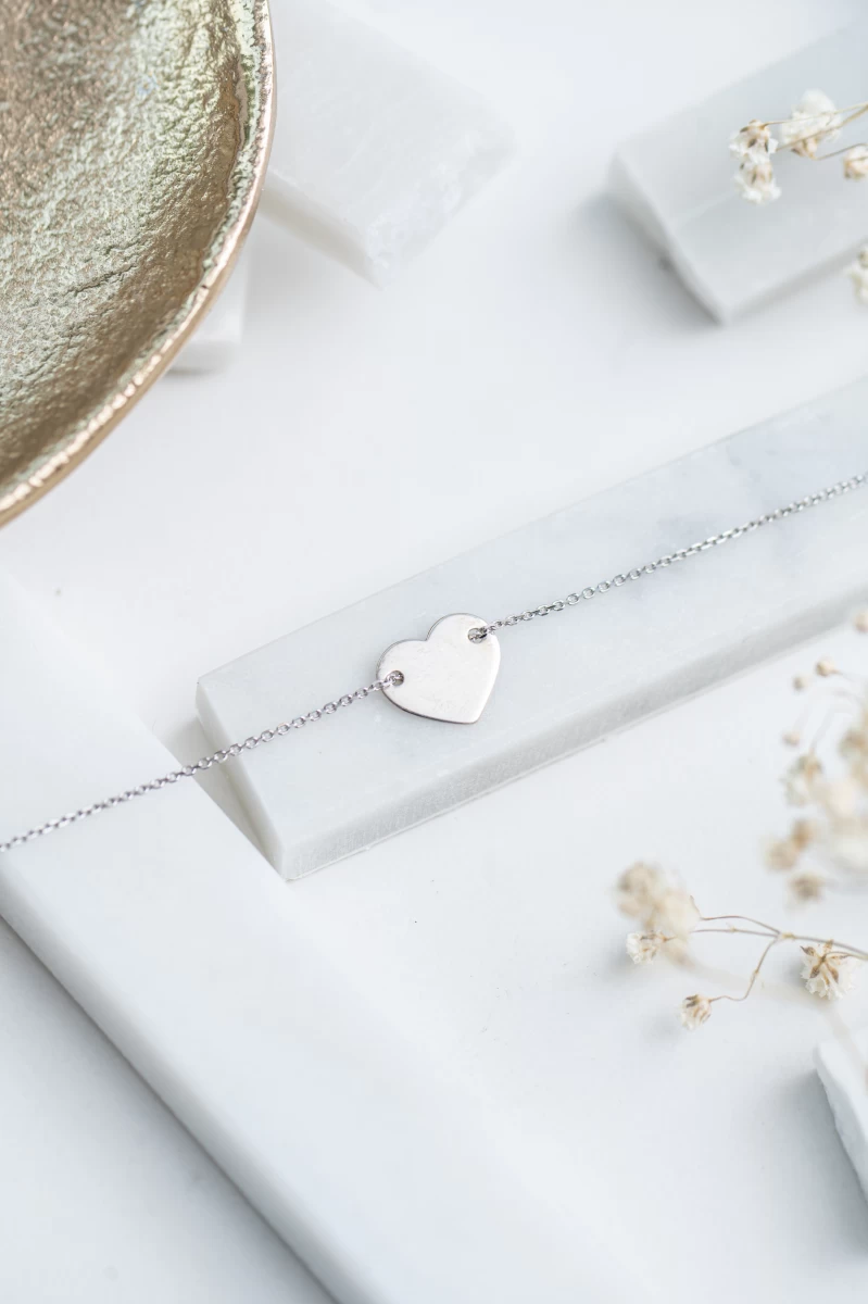 Brățară din aur galben 14K cu inimă