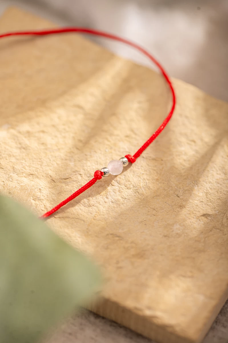 Brățară șnur pentru bebeluși, roșie, de protecție, din argint 925