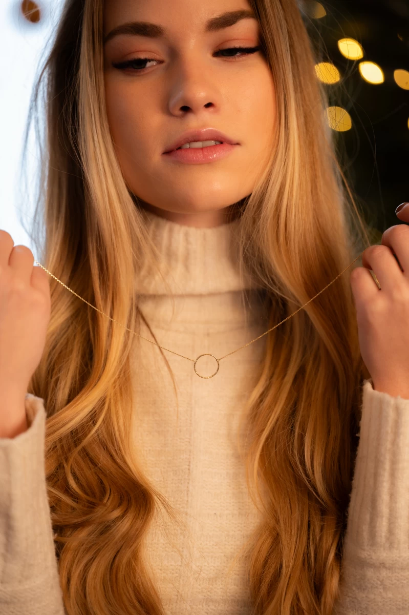 Colier din argint cu cerc unic