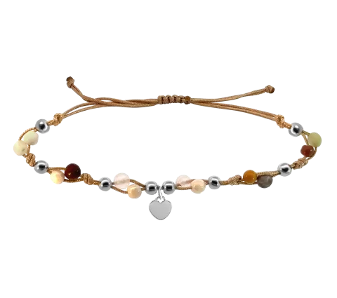 ZILIA Macrame Earth Love Argint 925 Brățară gleznă