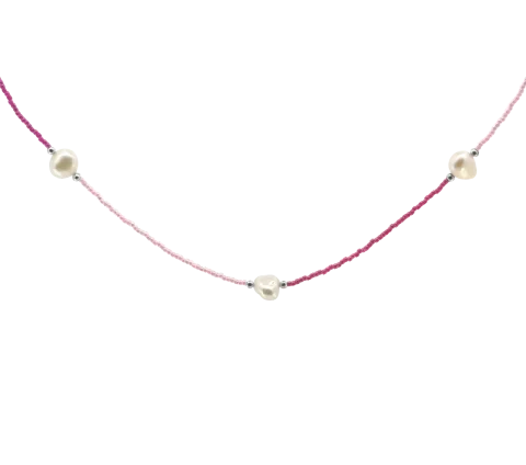 ZILIA Pink Design Perlă Argint 925 Colier