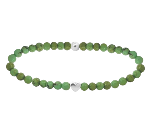 ZILIA Gemstone Calcite Heart Argint 925 Mineral Brățară