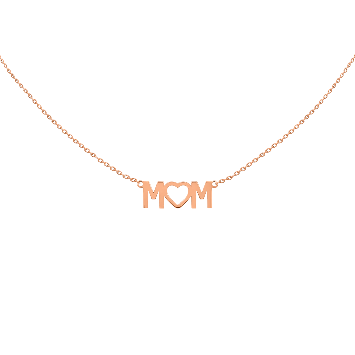 Colier MOM din aur roz 14K