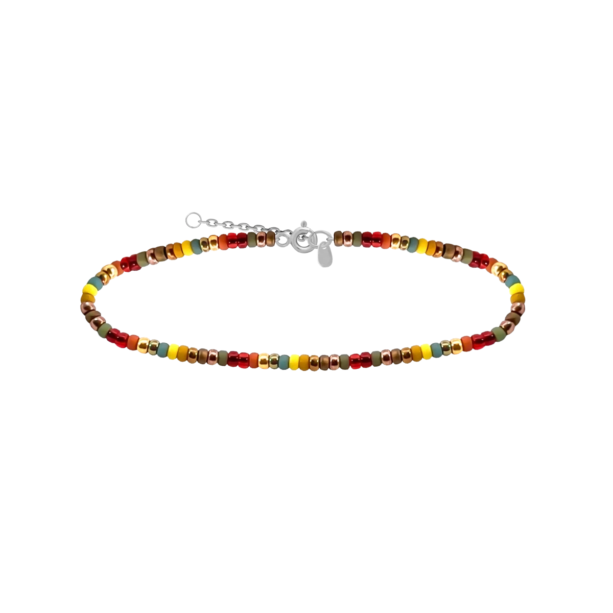 Colorful Seed Beads Silver 925 Ring