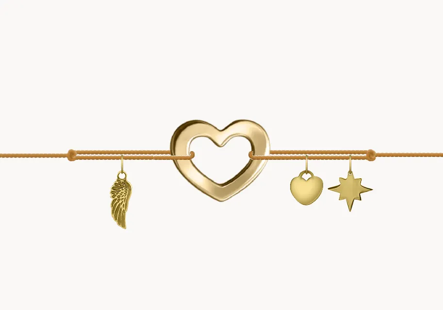 ZILIA Bracelet Inimă Conturată 2 Aur galben 14K