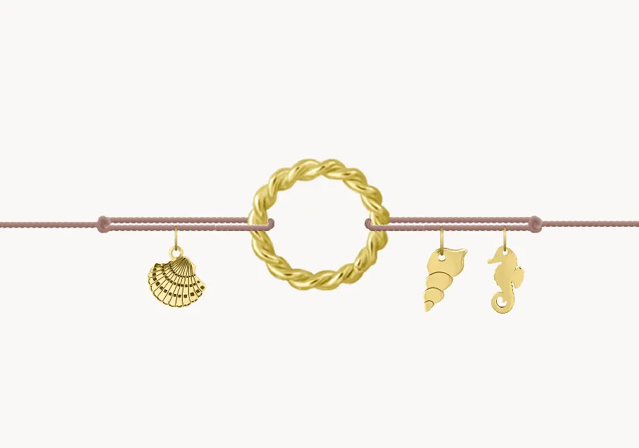 ZILIA Anklet Nolita Cerc Aur galben 14K